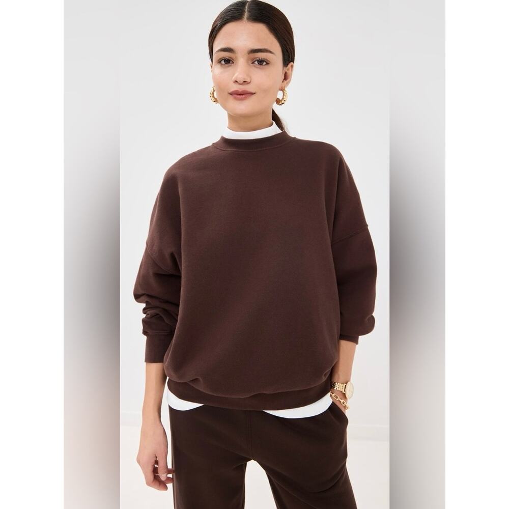 LA DOUBLE J Chocolate Brown "Book Your Future with Me" Off Court Sweatshirt - Picture 3 of 8